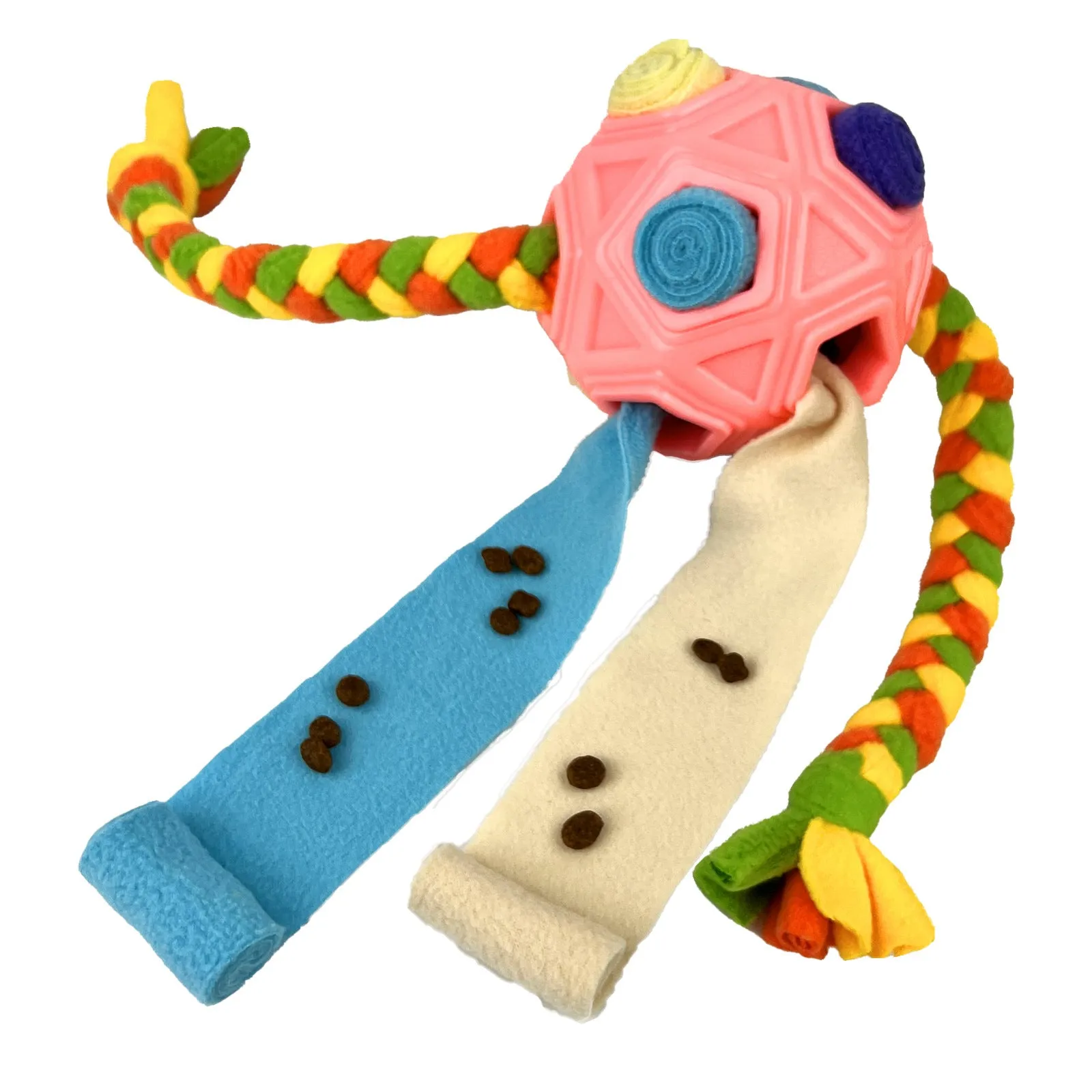 Blue TPR rubber sniffing ball dog puzzle toy for interactive training
