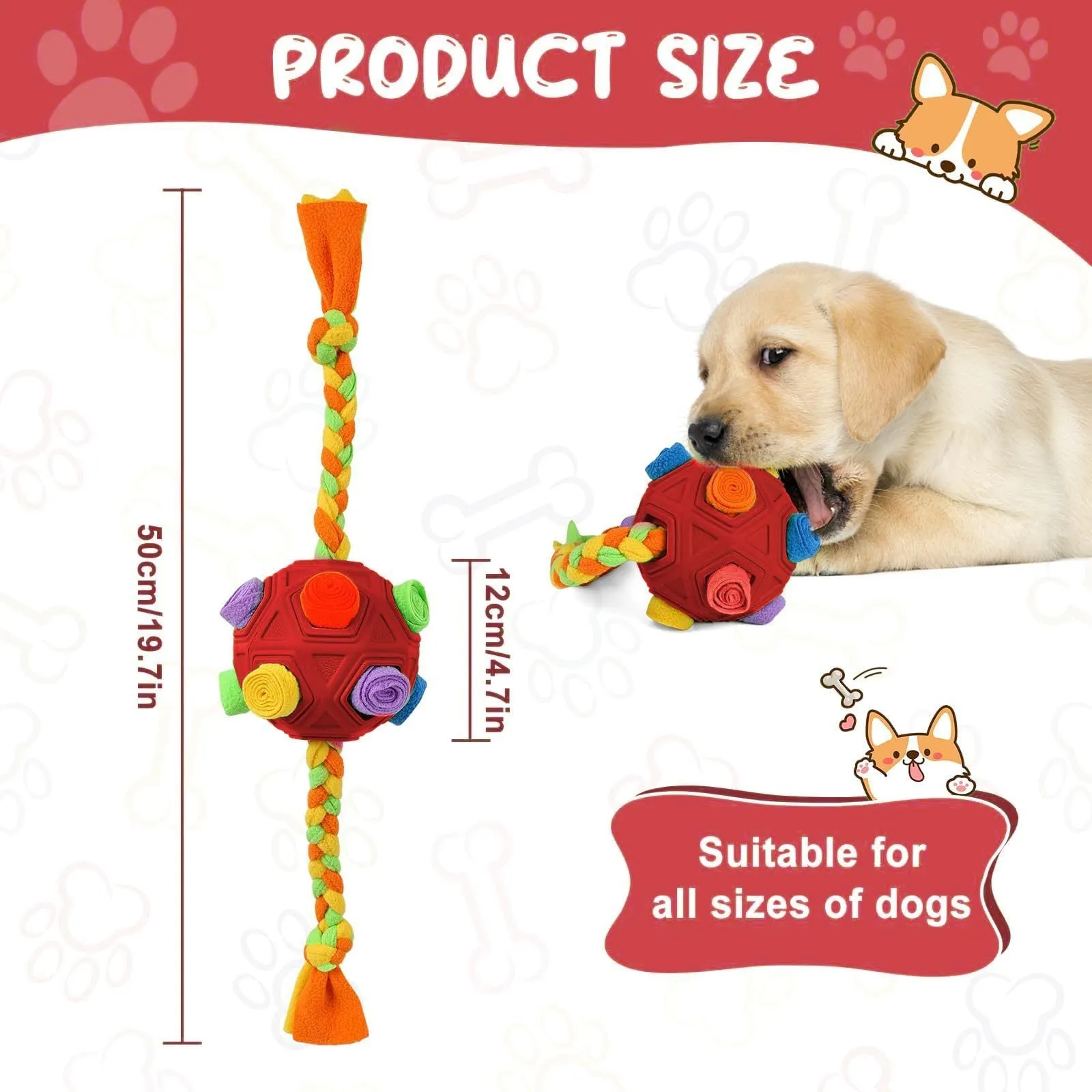 Blue TPR rubber sniffing ball dog puzzle toy for interactive training