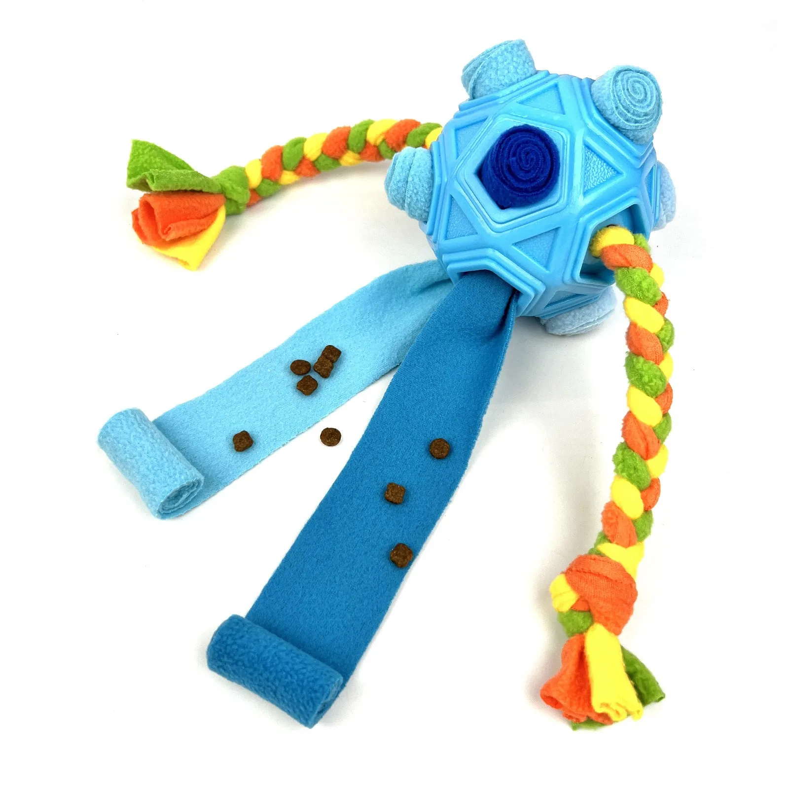 Blue TPR rubber sniffing ball dog puzzle toy for interactive training