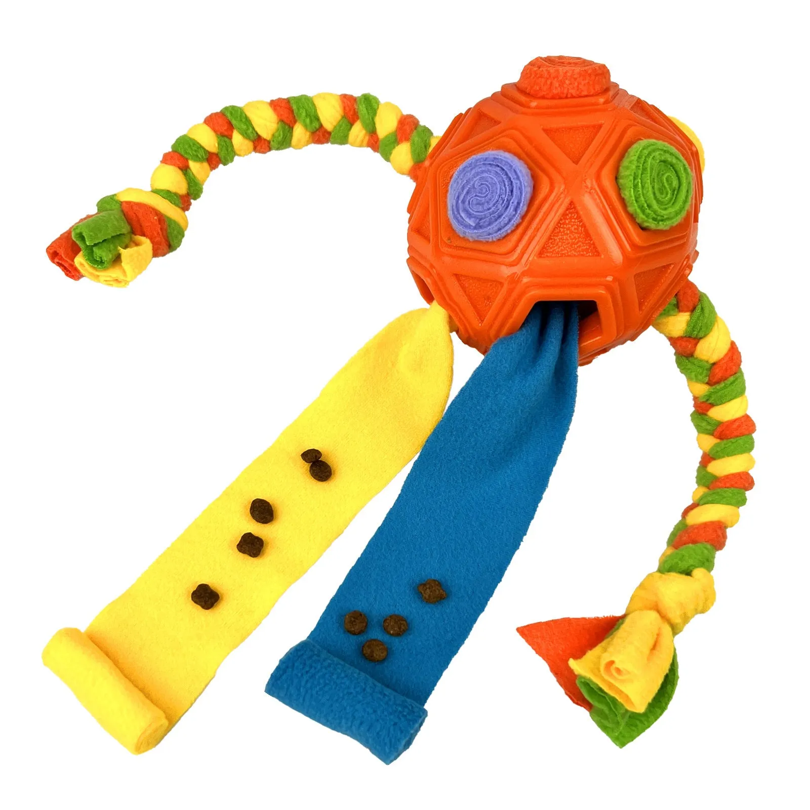 Blue TPR rubber sniffing ball dog puzzle toy for interactive training