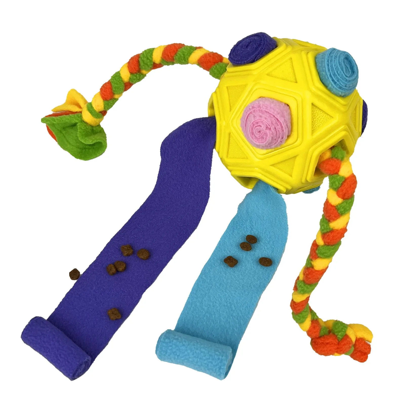 Blue TPR rubber sniffing ball dog puzzle toy for interactive training