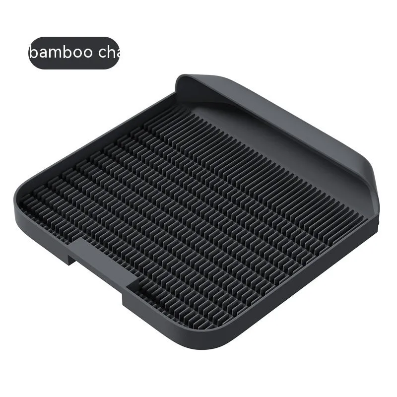 PP cat litter mat in bamboo charcoal gray colour measuring 37x37x8cm with pedal design