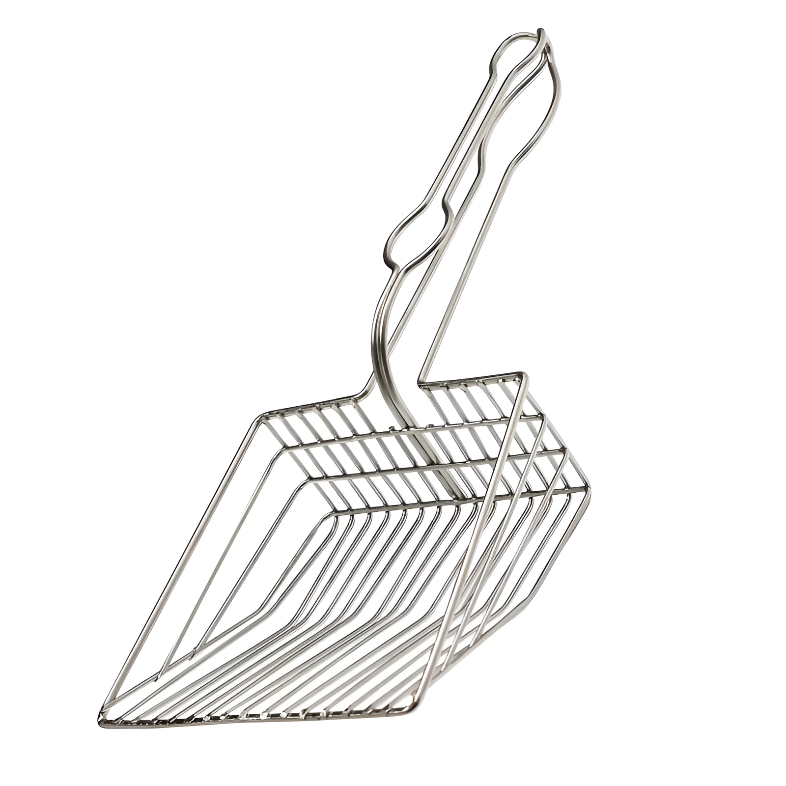 Instantaneous filter cat litter scoop with large metal shovel head and PVC handle for pet cleaning