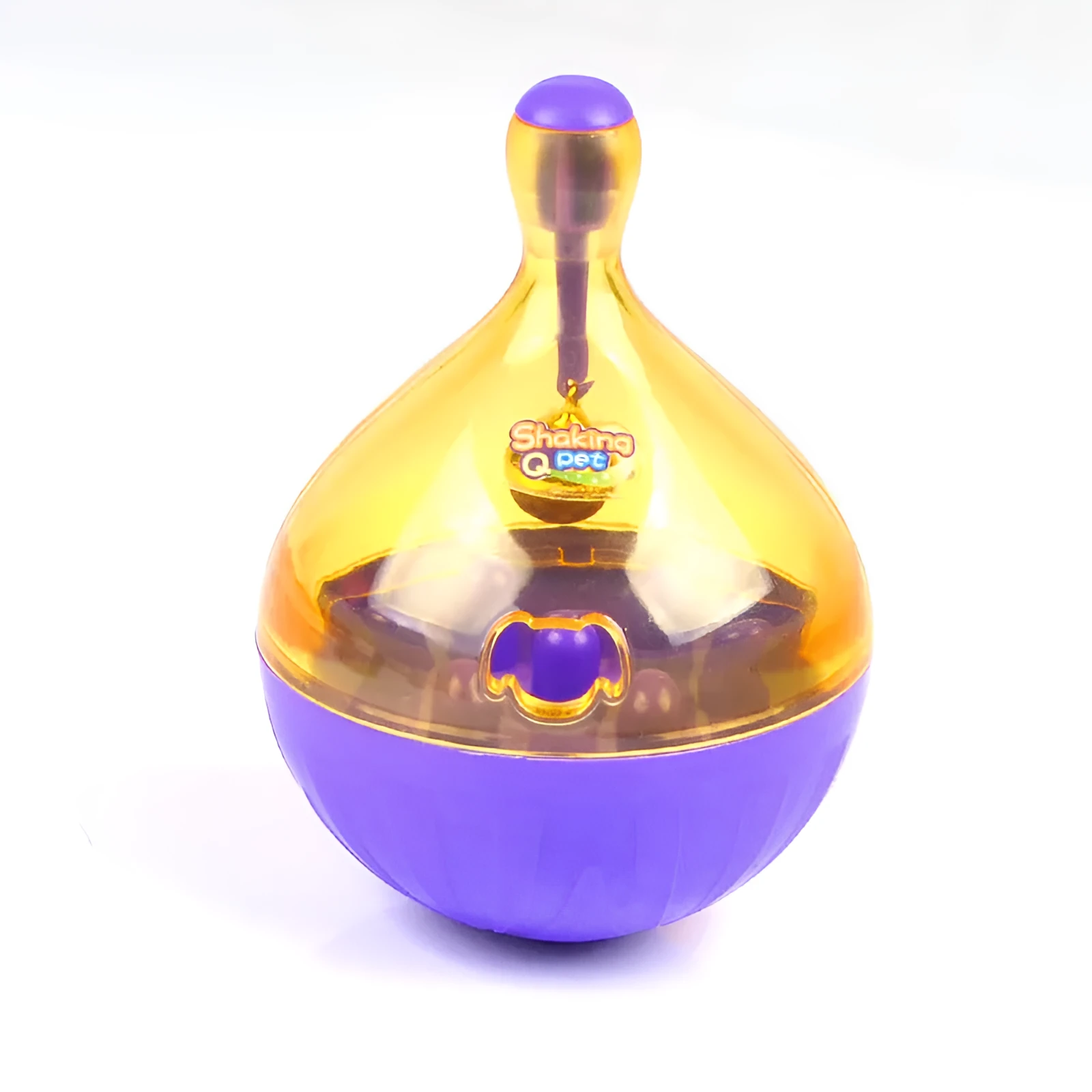 Blue Tumbler Food Leaker dog toy ball with bell for small and medium dogs