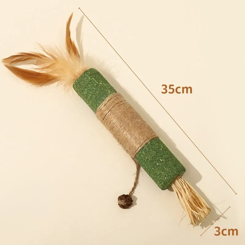 Polygonum Mu cat teeth grinding rod with 2.2cm diameter and Lafite grass catnip elements