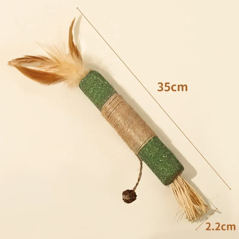 Polygonum Mu cat teeth grinding rod with 2.2cm diameter and Lafite grass catnip elements