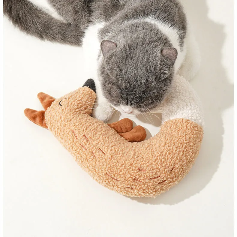Cartoon dog grinding toy in fox or duckling design with sound paper core