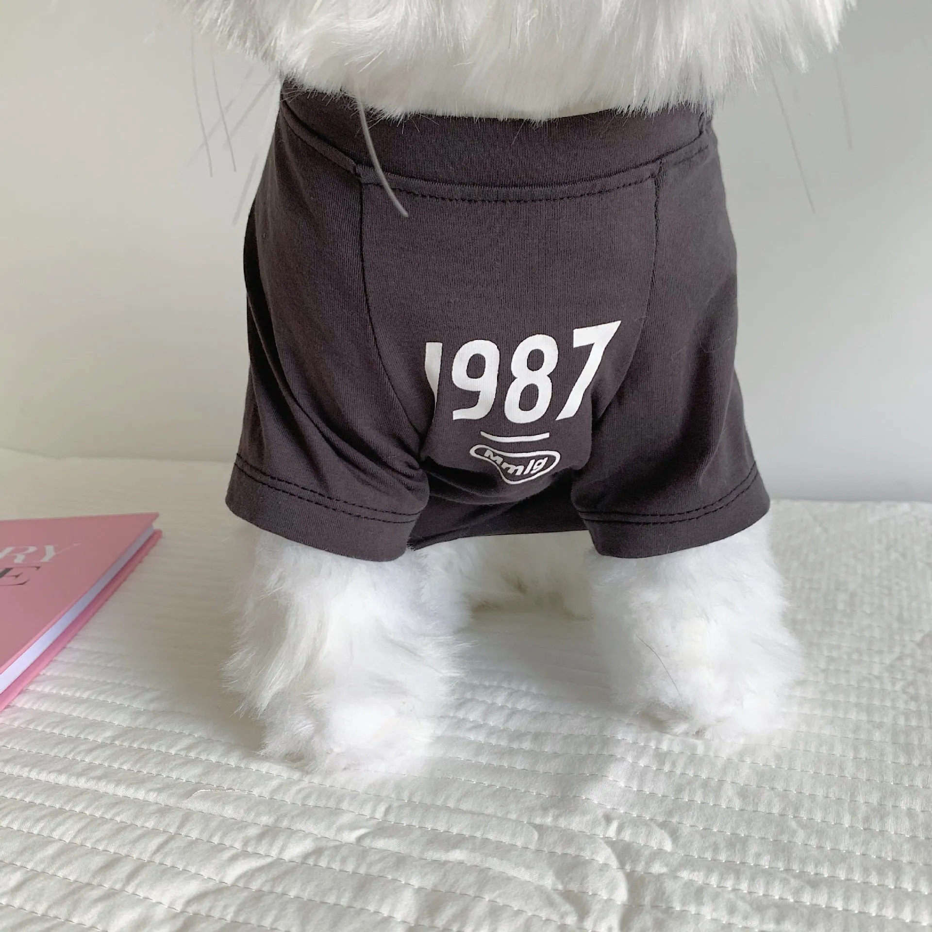 Cotton pink summer T-shirt pet clothing for dogs and cats sizes S to XL