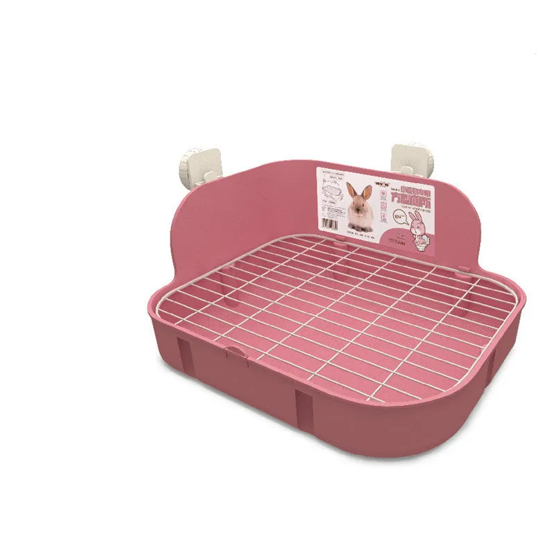 Green square plastic toilet for small pets with mesh bottom, 29.1cm x 22.5cm