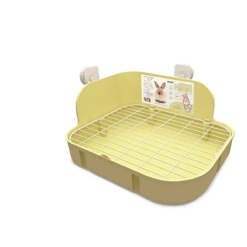 Green square plastic toilet for small pets with mesh bottom, 29.1cm x 22.5cm