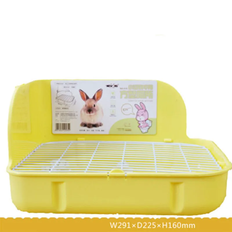 Green square plastic toilet for small pets with mesh bottom, 29.1cm x 22.5cm