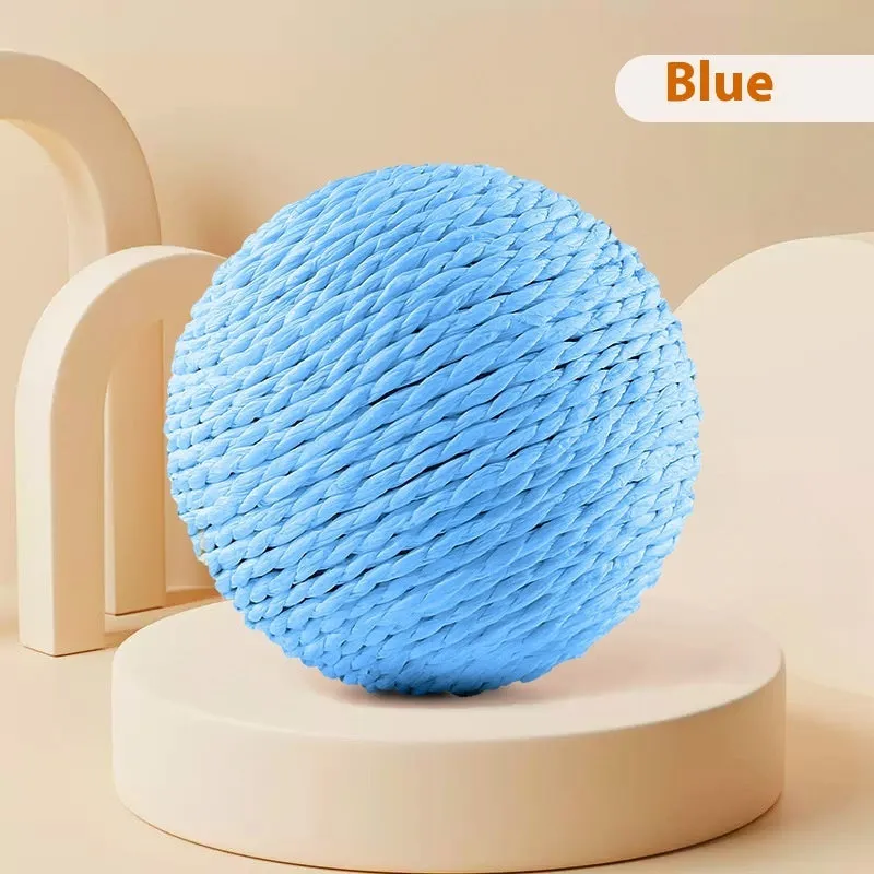 Oversized sisal ball cat toy in 10cm orange self-hi relieving stuffy for interactive biting and batting play