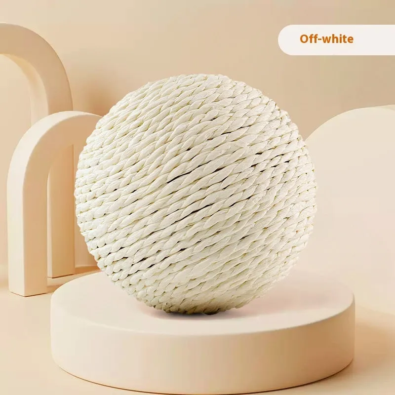 Oversized sisal ball cat toy in 10cm orange self-hi relieving stuffy for interactive biting and batting play