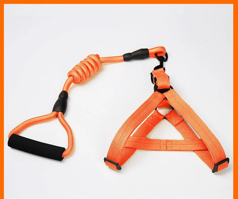 Adjustable dog leash and cat chest strap set with collar, Strengthen or Reflective variant, in multiple sizes and colours