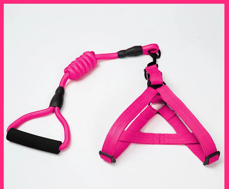 Adjustable dog leash and cat chest strap set with collar, Strengthen or Reflective variant, in multiple sizes and colours