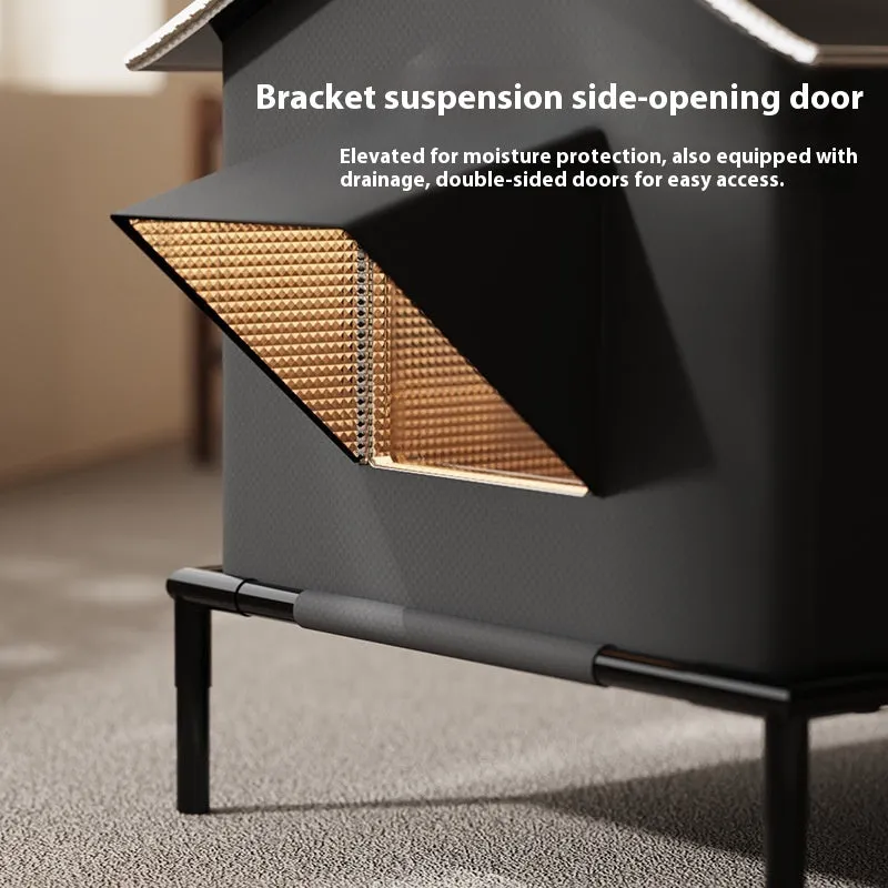 Black Oxford cloth outdoor pet bed for cats and small dogs with lock temperature design