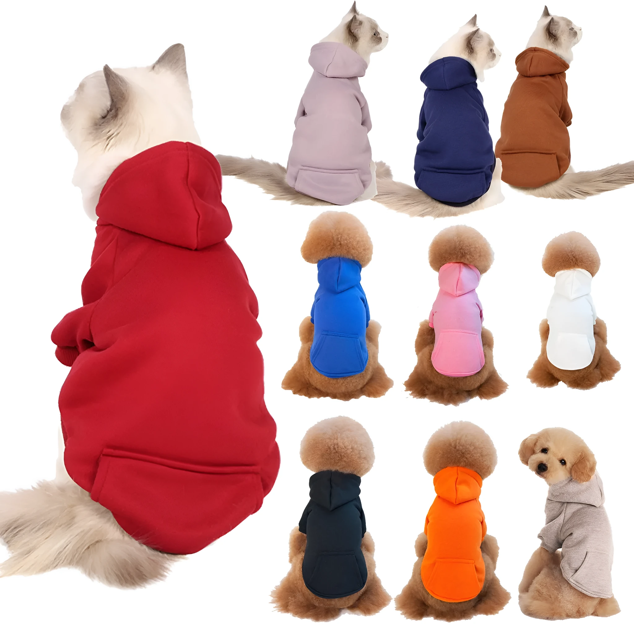 Fleece dog coat for small and medium sized dogs in blue, available in multiple sizes and colours