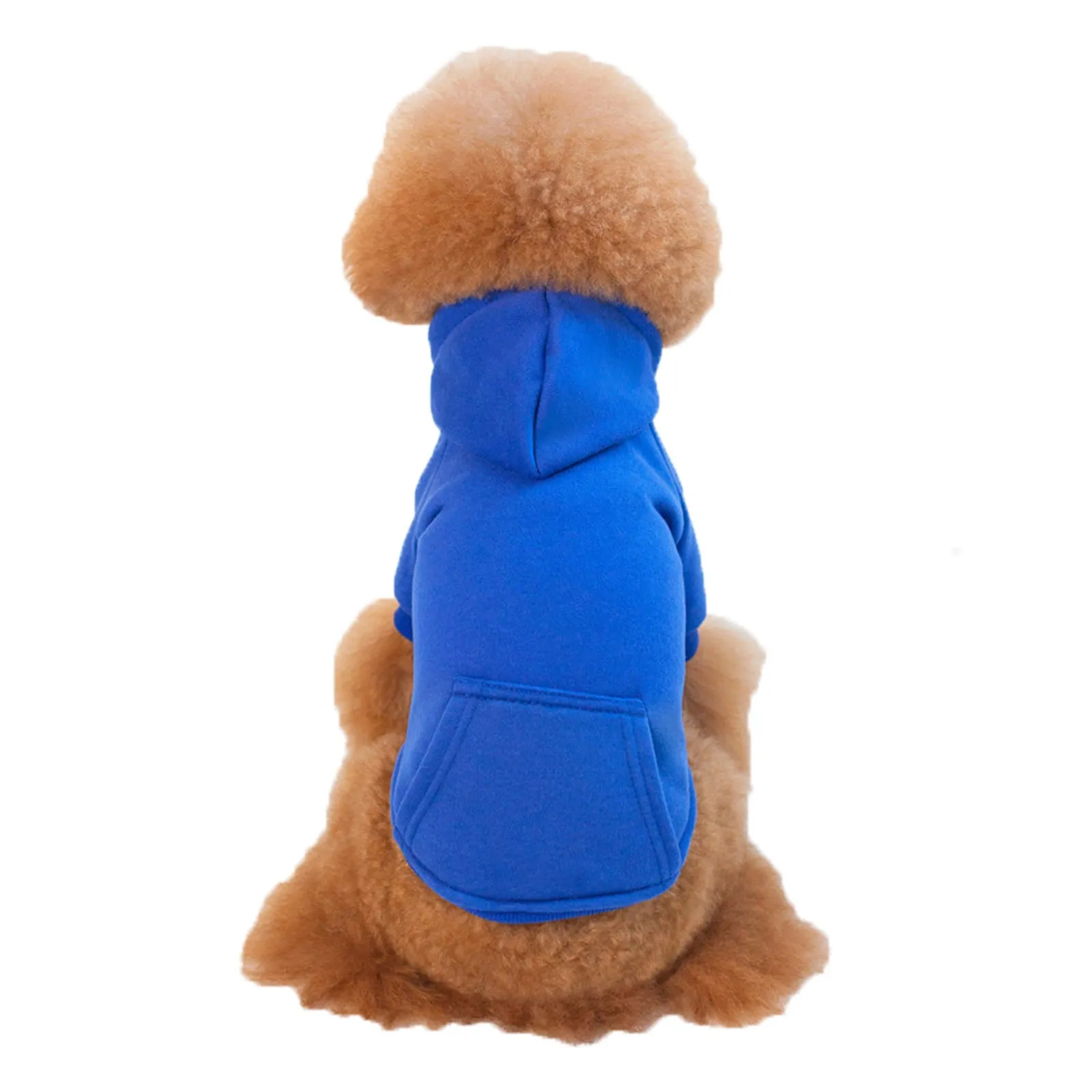 Fleece dog coat for small and medium sized dogs in blue, available in multiple sizes and colours