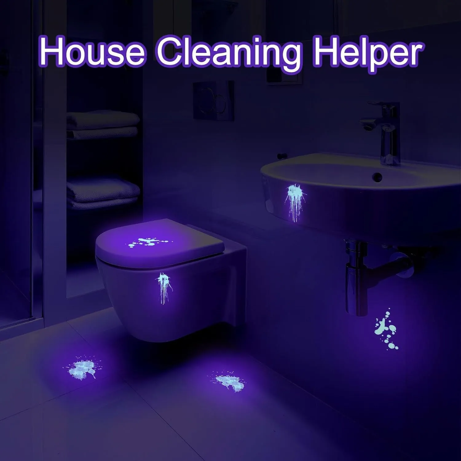 Black or silver aluminium alloy UV flashlight for detecting pet stains and insects.