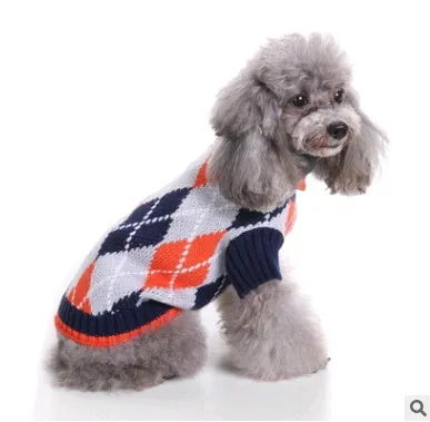 Pet Christmas sweater knit turtleneck dog sweater in red polyester for winter