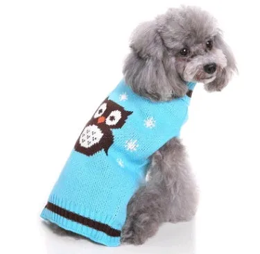 Pet Christmas sweater knit turtleneck dog sweater in red polyester for winter
