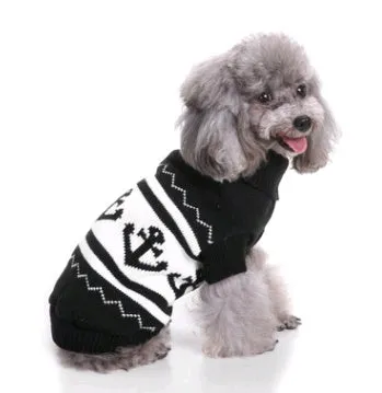 Pet Christmas sweater knit turtleneck dog sweater in red polyester for winter