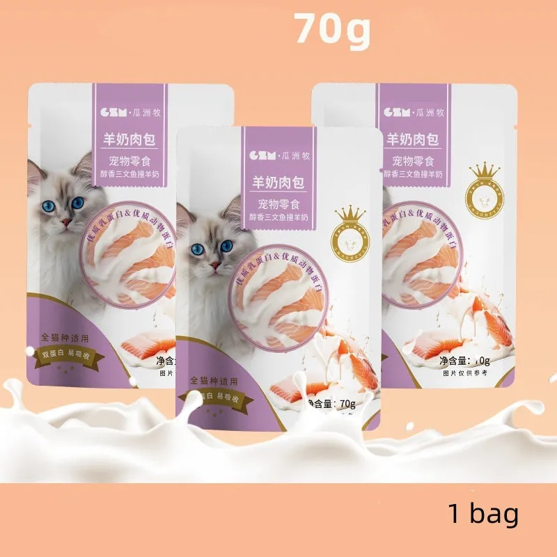 Cat goats milk steamed meat dumpling supplement nutrition snack 70g chicken flavour pack
