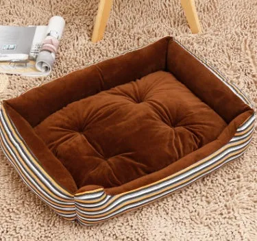 Large pet nest bed in beige leopard with short plush fabric and raised rim for dogs