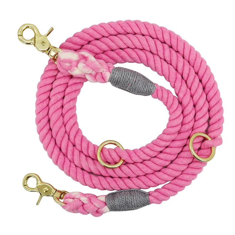 Multi-colour soft cotton dog leash length 150cm width 1.5cm for walking training small medium large dogs blue orange pink