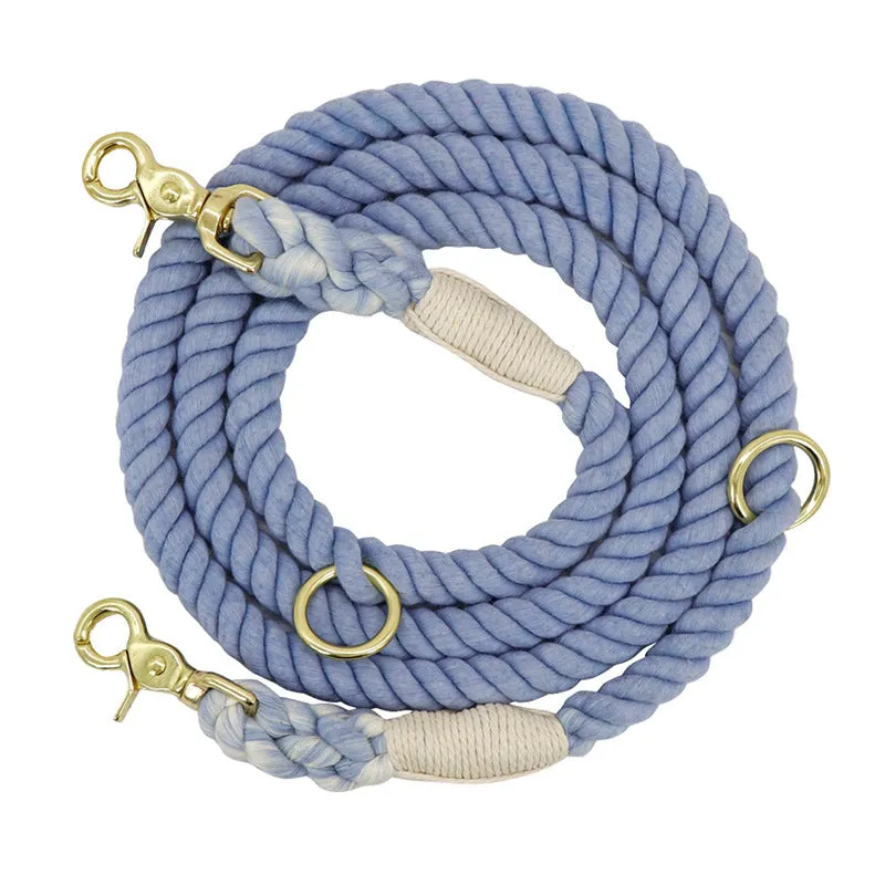 Multi-colour soft cotton dog leash length 150cm width 1.5cm for walking training small medium large dogs blue orange pink