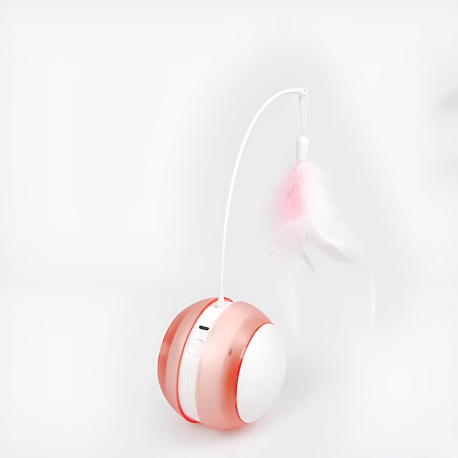 USB rechargeable cat toy ball with red light mode, available in blue green and pink colours