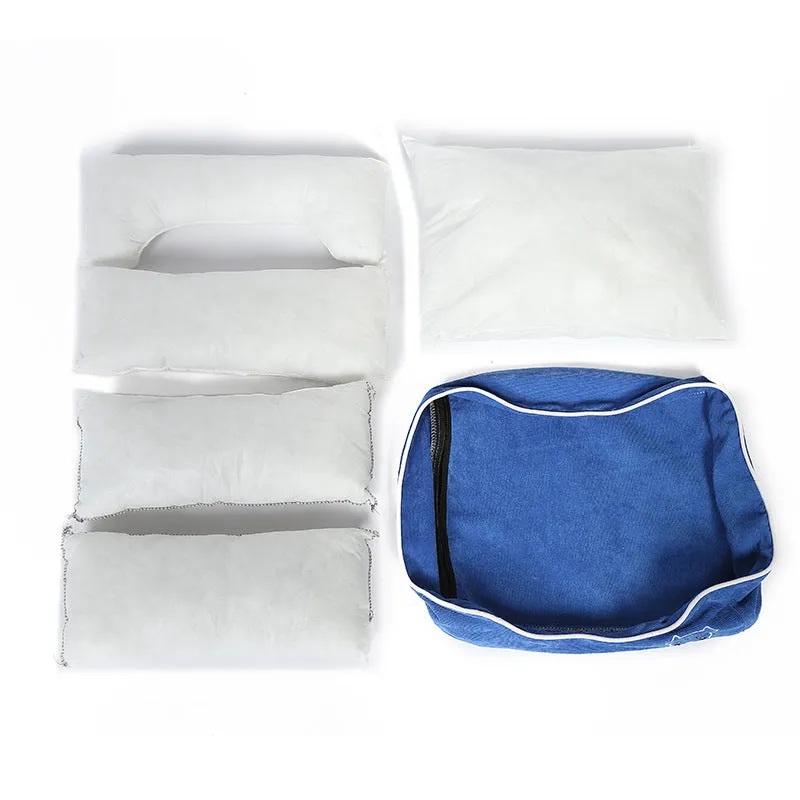 Bite resistant corduroy dog kennel in Blue colour, size XL, with dimensions 70 x 53 x 20 cm