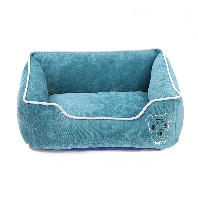 Bite resistant corduroy dog kennel in Blue colour, size XL, with dimensions 70 x 53 x 20 cm