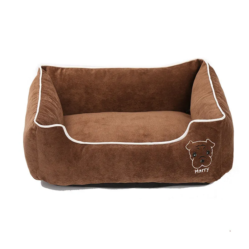 Bite resistant corduroy dog kennel in Blue colour, size XL, with dimensions 70 x 53 x 20 cm