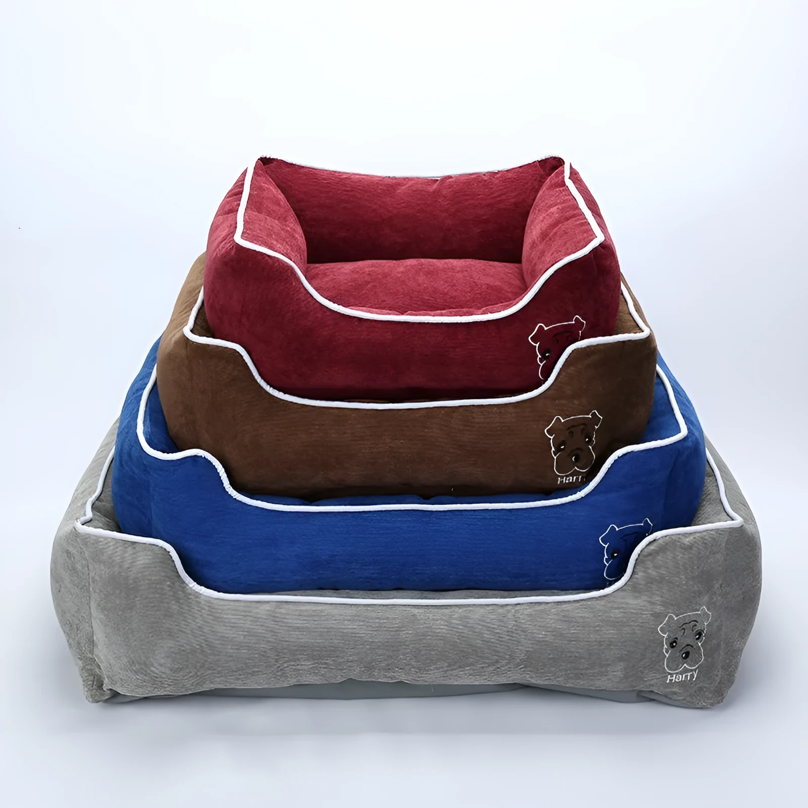 Bite resistant corduroy dog kennel in Blue colour, size XL, with dimensions 70 x 53 x 20 cm