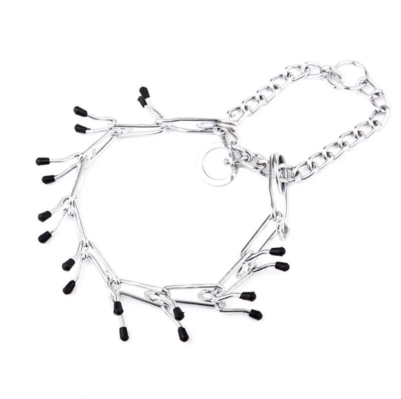 Dog training collar chain with protective sleeve and lead, Q195 iron, adjustable size