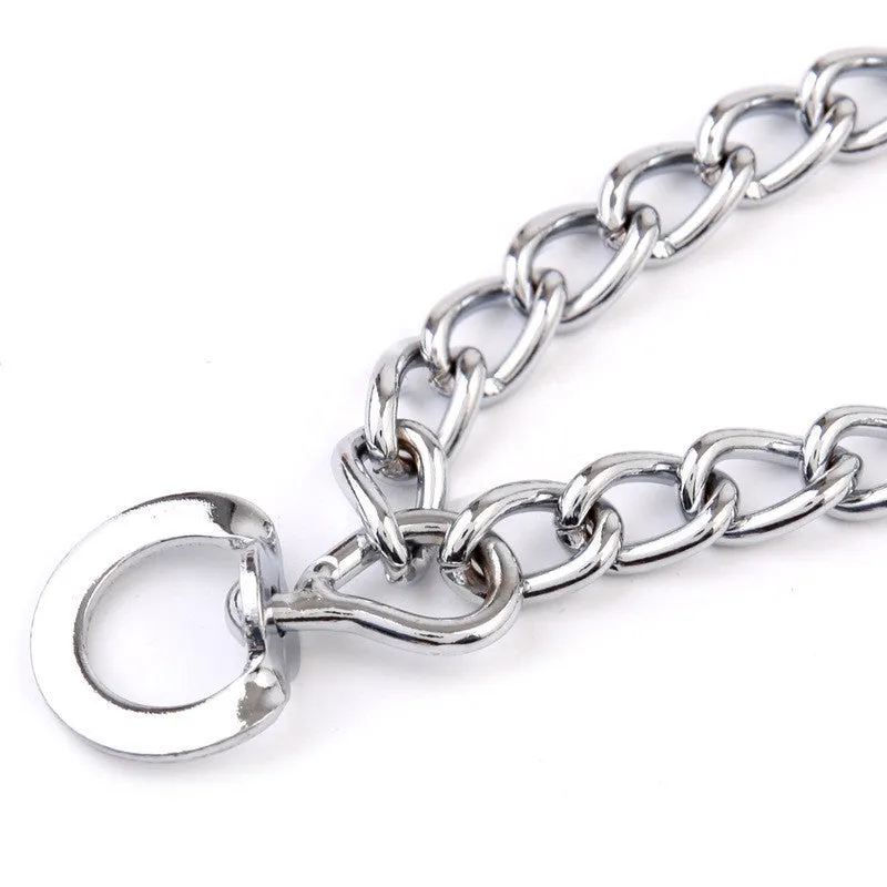 Dog training collar chain with protective sleeve and lead, Q195 iron, adjustable size