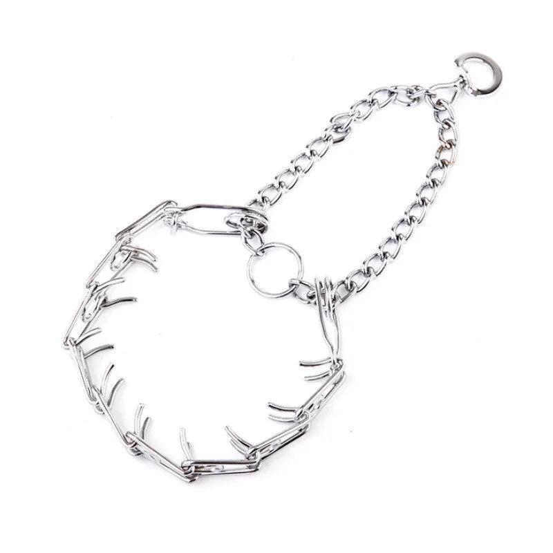 Dog training collar chain with protective sleeve and lead, Q195 iron, adjustable size