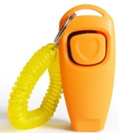 Multifunctional 2-in-1 dog training clicker and whistle in black, PC material, 7.5cm length