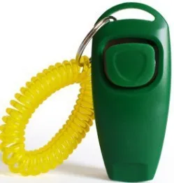 Multifunctional 2-in-1 dog training clicker and whistle in black, PC material, 7.5cm length