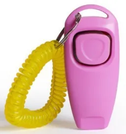 Multifunctional 2-in-1 dog training clicker and whistle in black, PC material, 7.5cm length