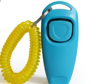 Multifunctional 2-in-1 dog training clicker and whistle in black, PC material, 7.5cm length