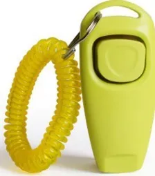 Multifunctional 2-in-1 dog training clicker and whistle in black, PC material, 7.5cm length