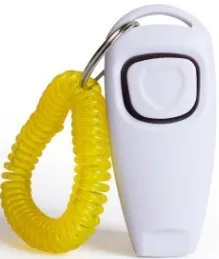 Multifunctional 2-in-1 dog training clicker and whistle in black, PC material, 7.5cm length