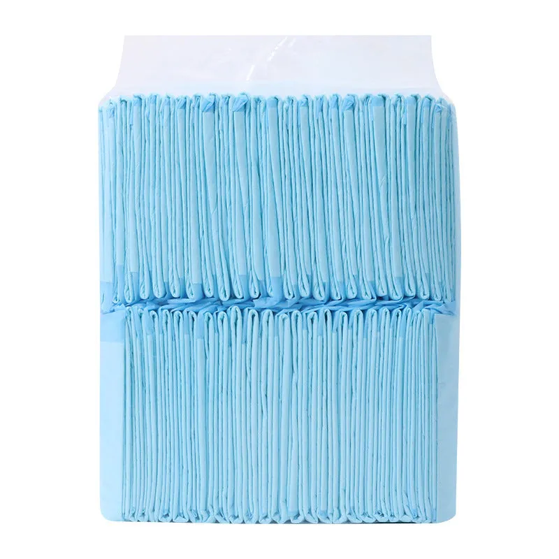 Pack of disposable pet urine pads showing different sizes and the bamboo charcoal deodorising model.