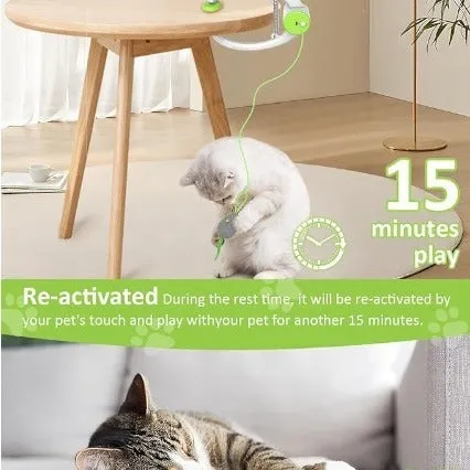 Electric beating mouse cat toy hanging from door holder in pink plastic