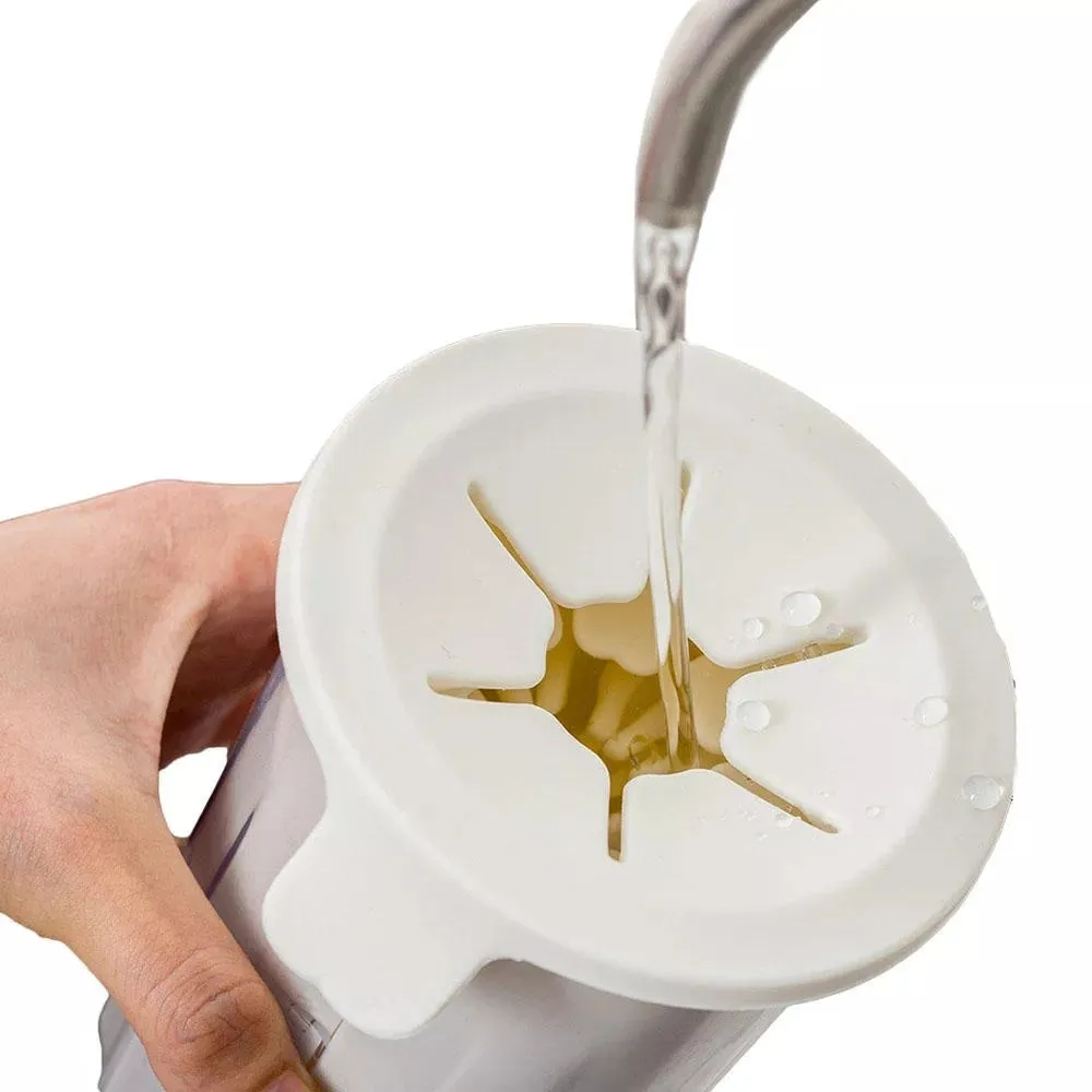 White portable pet foot washer cup with soft silicone bristles, 95 x 120mm, for small dogs