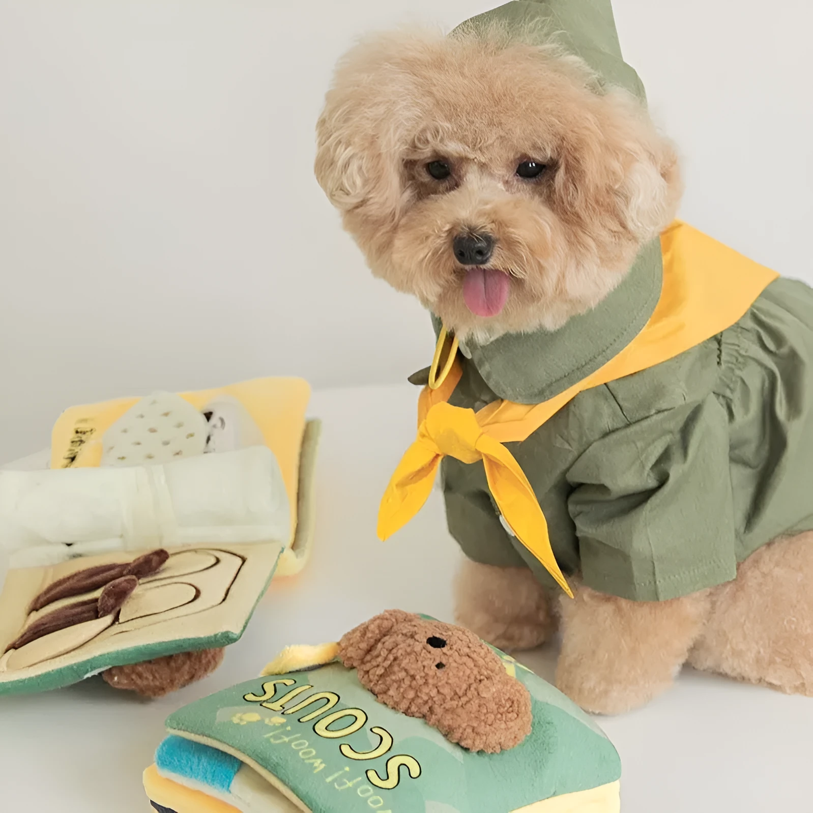 Cloth sniffing book puzzle toy for dogs and cats in green and orange models