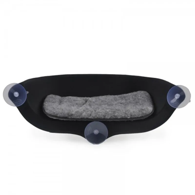 Cyan EVA window cat hammock with suction cup attached to glass