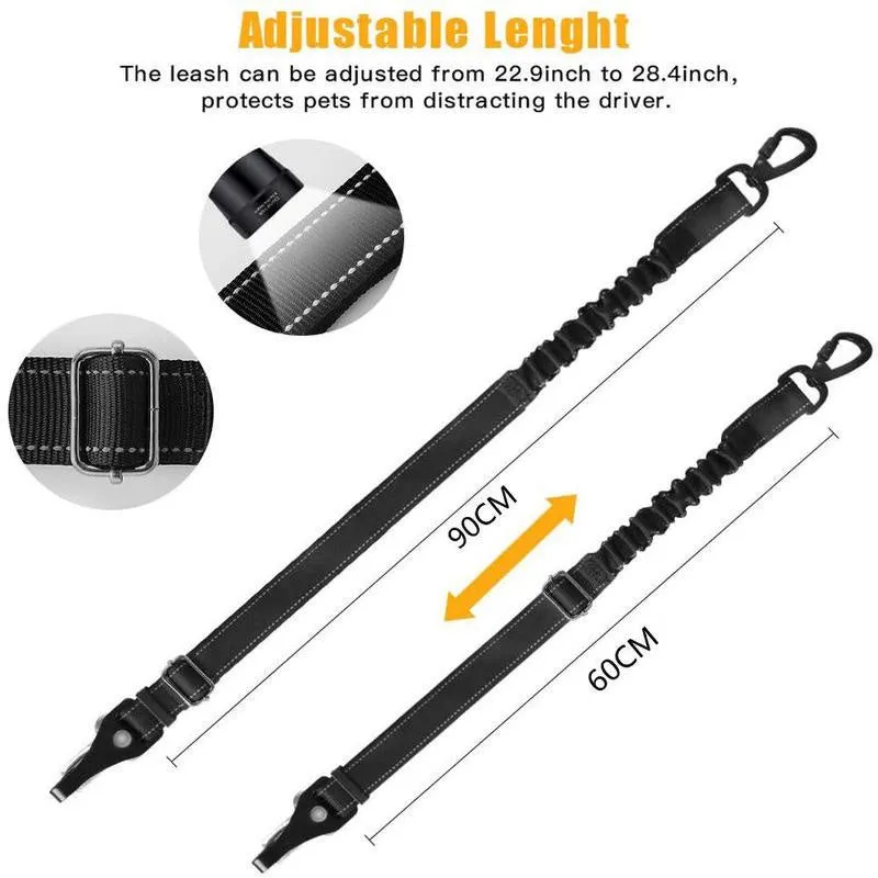 Pet multifunctional car reflective elastic seat belt nylon adjustable 54-90cm width 2.5cm